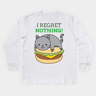 I REGRET NOTHING Cat Kids Long Sleeve T-Shirt
